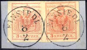 Einsiedel, RS-f 2 x auf Briefstück mit 2 x ... 