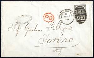 1873, Brief aus London am 4.8. nach Turin ... 