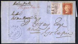 1858, eingeschriebener Brief aus Helmsdale ... 