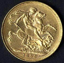 1895, 1 Pfund in Gold, Victoria mit Schleier ... 