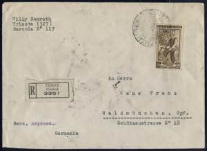 1950, lettera raccomandata da Trieste il ... 