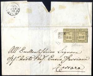 1860, lettera da Porto Maggiore a Ferrara, ... 