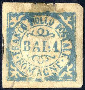 1859, SAGGIO, 1 Baj. azzurro, stampa ... 