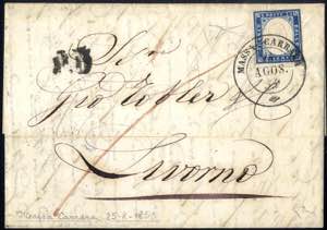 1859, lettera da Massa Carrara del 25.8 per ... 