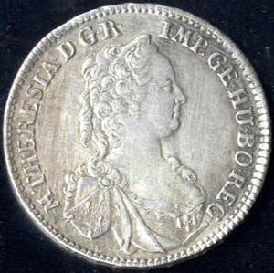 1756, Maria Thersia, 1/2 Thaler in Silber ... 
