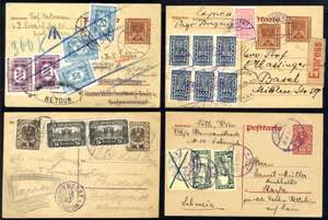 1919/22, INFLA, vier verschiedene Postkarten ... 