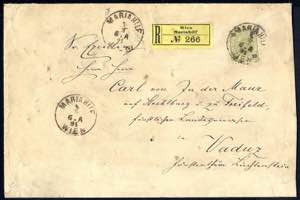 Wien 1891, Rekobrief mit 20 Kr. von Wien ... 
