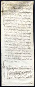 1496, Briefabschnitt aus einer Rotula vom ... 