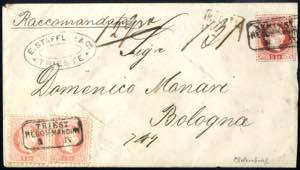 1867, Rekommandierter Umschlag 5 Kr. mit ... 