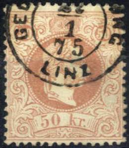 1867, 50 Kreuzer bräunlichrosa, Type I ... 