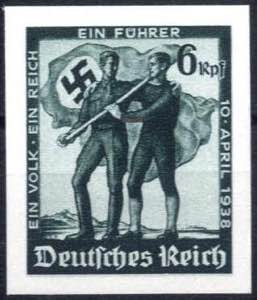 1938, Anschlussmarke, 6 Rpf dunkelgrün, ... 