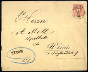 1888/1890, 3 Ganzsachenbriefe mit 3 Kr. ... 