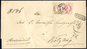 1873, eingeschriebener Brief aus Hietzing ... 