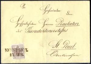 1850, 6 Kreuzer Type III/MP, Brief auf ... 