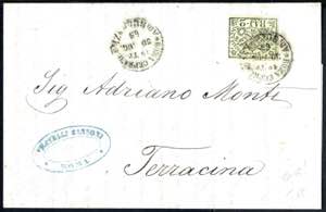 1865, lettera da Roma il 30.8 per Terracina ... 