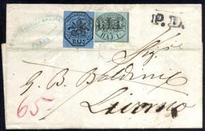 1852, lettera da Forli il 12.11 per Livorno ... 