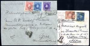 1902/06, zwei eingeschriebene Briefe und ... 