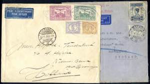 Niederl. Indien 1930/32, 2 Luftpostbriefe, ... 