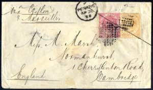 1888, Brief von Penang am 20.4. nach ... 