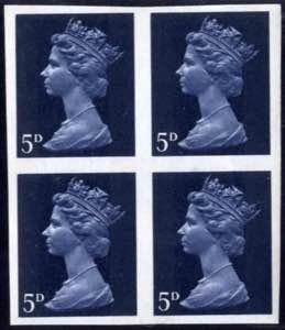 1968, 5 d. Queen Elizabeth royal blue in ... 