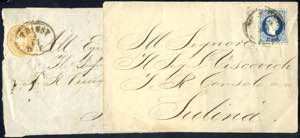 1863/67, zwei Briefvorderseiten je nach ... 