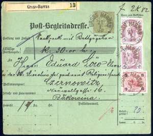 1900, Postbegleitadresse 5 Kr. von ... 