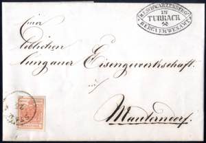 Stadl 23.2. 1856, 3 Kreuzer Brief über ... 