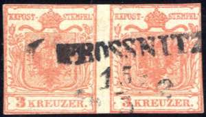 1850, 3 Kreuzer Mischpaar Ib + Ia³, ... 