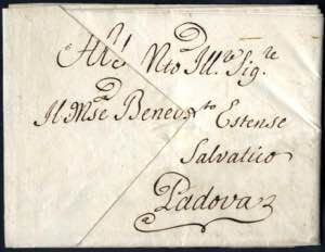 1782, lettera da Modena il 12.4 per Padova, ... 