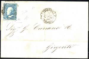 1860, lettera da Palermo per Girgenti ... 