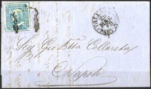 1860, lettera da Palermo il 29.5 per Napoli ... 