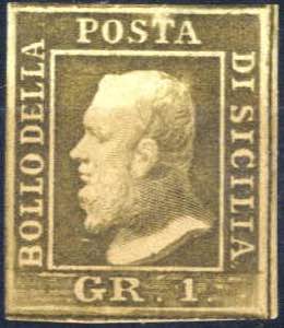 1859, 1 gr. bruno oliva, linguellato, ... 