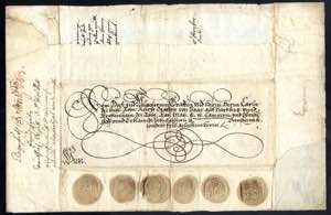 1663, besonders schöner Schnörkelbrief mit ... 