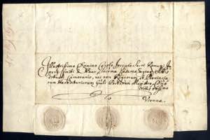 1695, schöner Schnörkelbrief mit 4 ... 