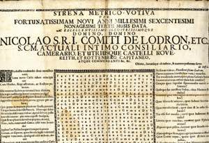 1693, gedrucktes Dokument in lateinischer ... 