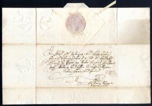 1761, Schnörkelbrief mit 5 zeiliger Adresse ... 