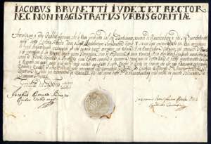 1727, Document des Jacobus Brunetti vom ... 