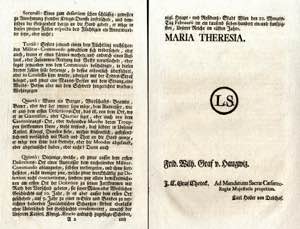 1751, Bekanntmachung der Kaiserin Maria ... 