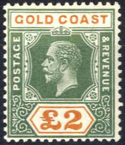 1921/25, König Georg V, 2 £ grün/orange ... 