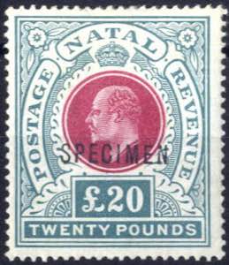 1902, König Edward VII, 20 £ grün/karmin ... 