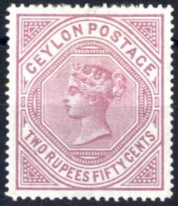 1872/80, Königin Viktoria, 2,50 R lilarot, ... 