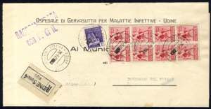 1945, lettera raccomandata da Udine il 29.9 ... 