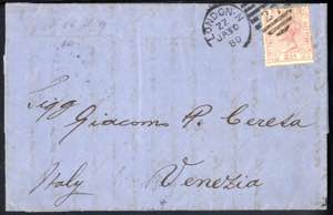 1880, Brief von London am 30.1. nach Venedig ... 