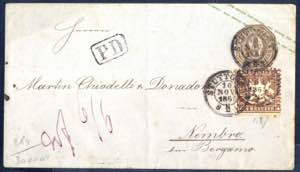 1865, Ganzsachenbrief 9 Kr aus Stuttgart am ... 