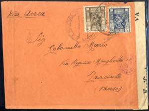 1941, lettera da Tripoli del settembre per ... 