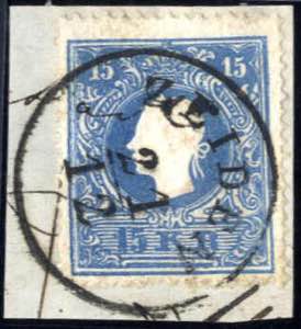 Zeiden, RS-f auf Briefstück 15 Kr. blau ... 