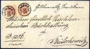 Landskron 20.10 1853, Brief mit 3 ... 