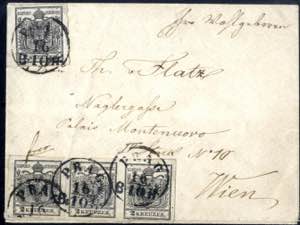 1850, Briefkuvert von Prag nach Wien ... 