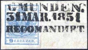 GMUNDEN. / 31 MAR.1851, RL-Ry und ... 