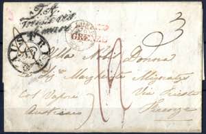 1852, vollständiger teilfrankierter Brief ... 